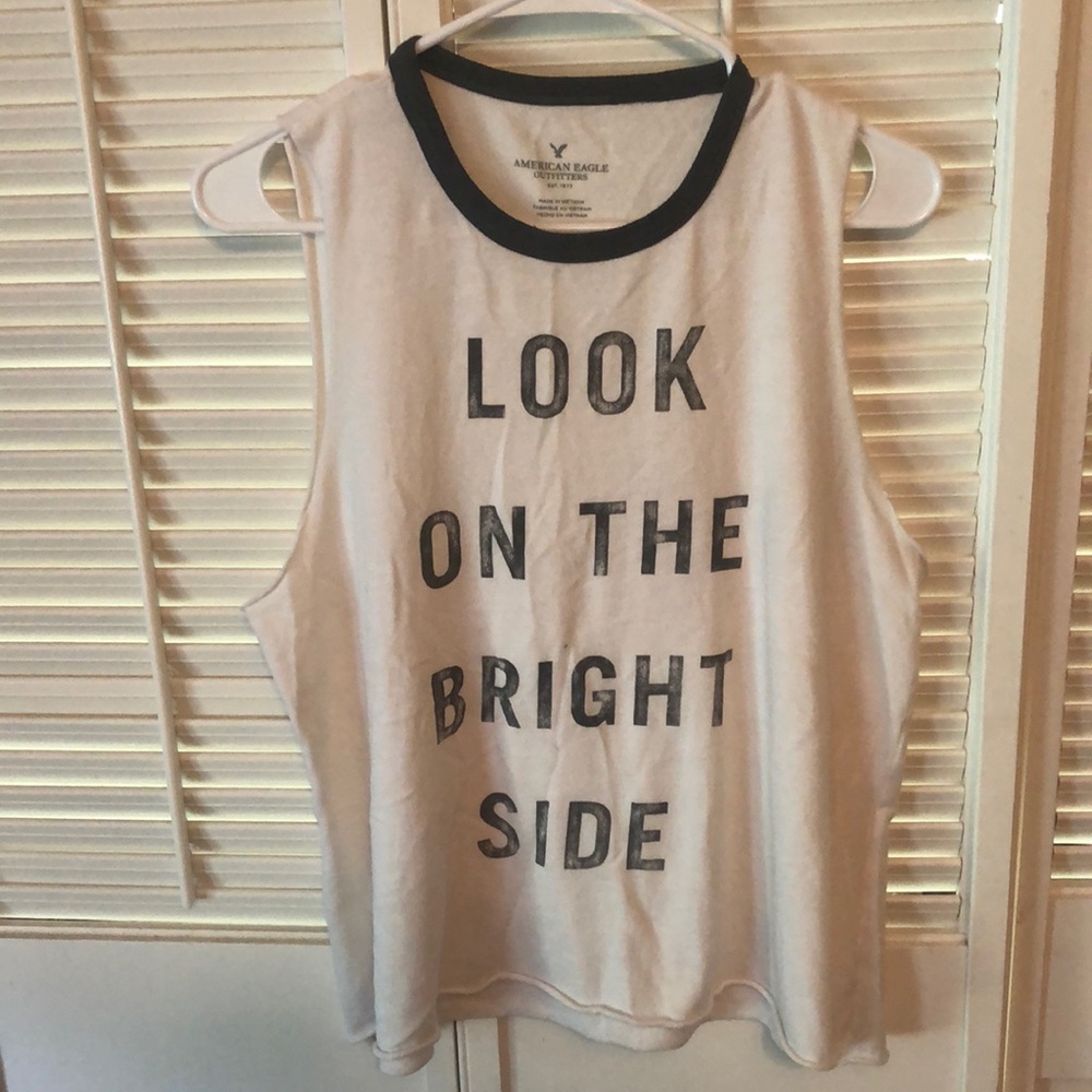 Look on the Bright Side size medium cut off tank